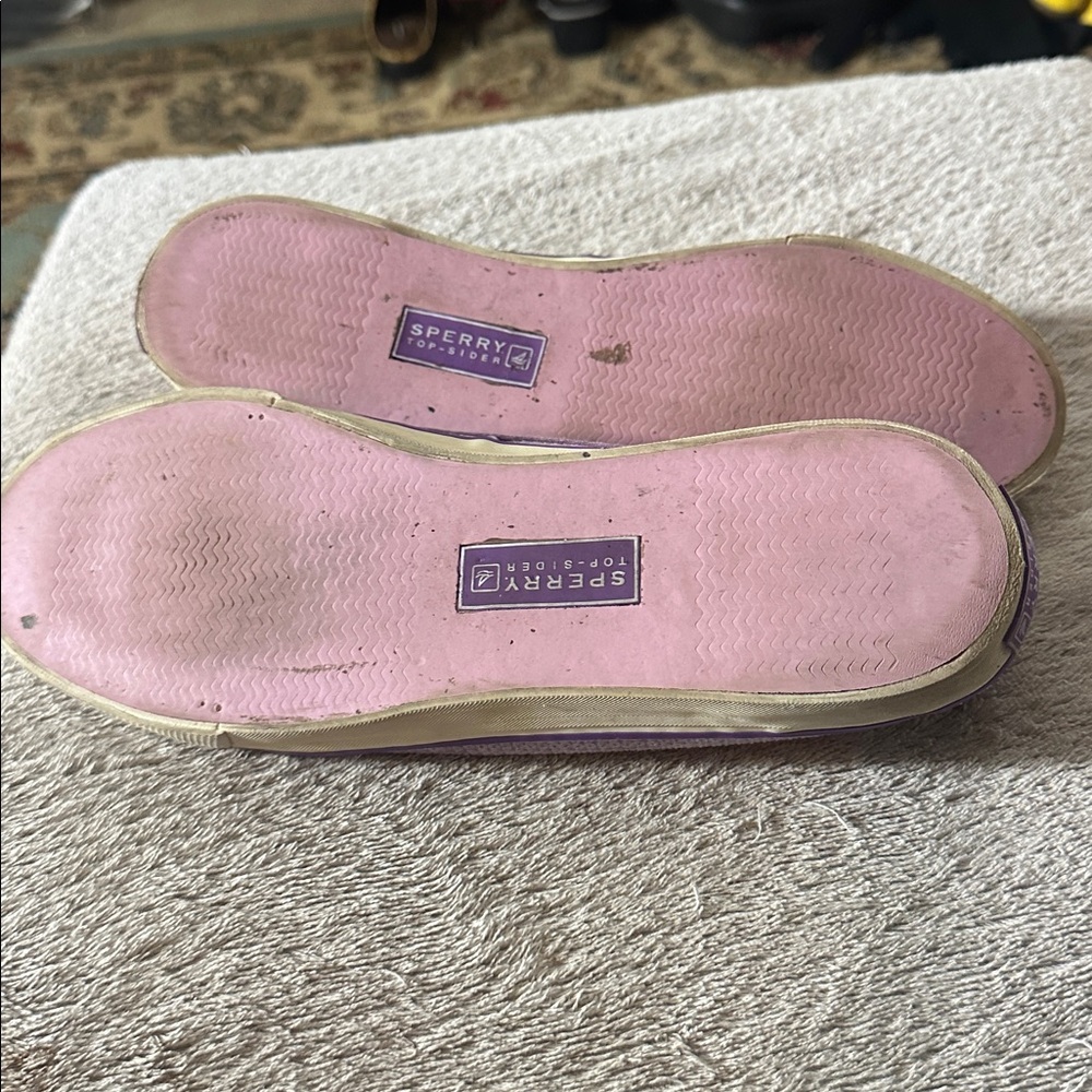 Sperry Women's Top-Sider Purple Lavender Sequin Lace Up Boat Shoes 9 - Picture 4 of 12